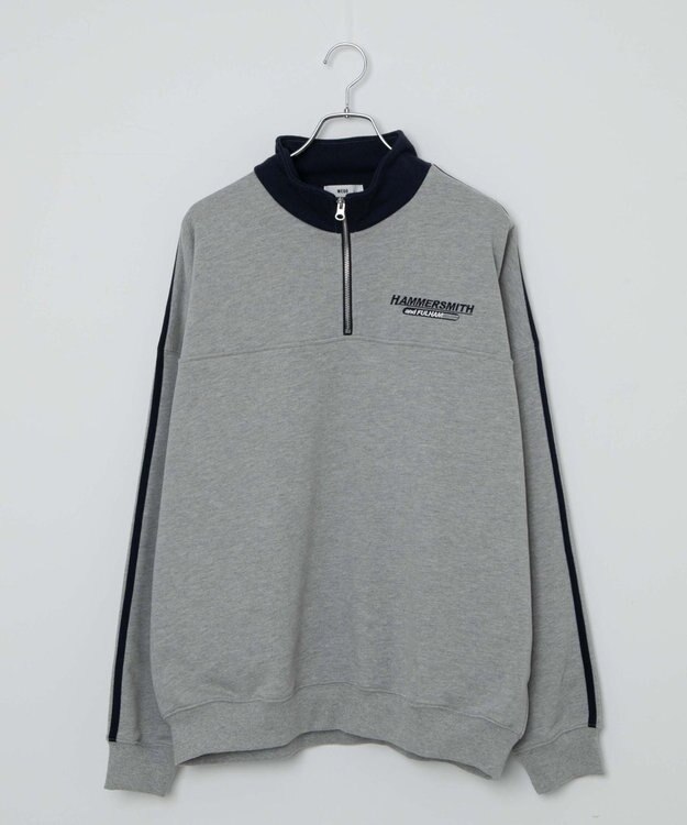 WEGO ヘビーウエイトラインスリーブプルオーバー 杢グレー