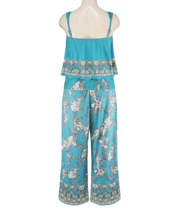 San-ai Resort（三愛水着楽園） ロングパンツセット　9M・11L　【Coral veil（コーラルヴェール）】 グリーン