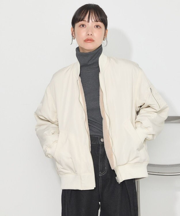 earth music&ecology リバーシブルMA-1 アイボリー