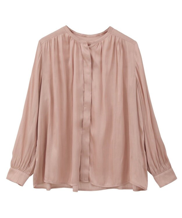 YECCA VECCA サテンギャザーブラウス Pink