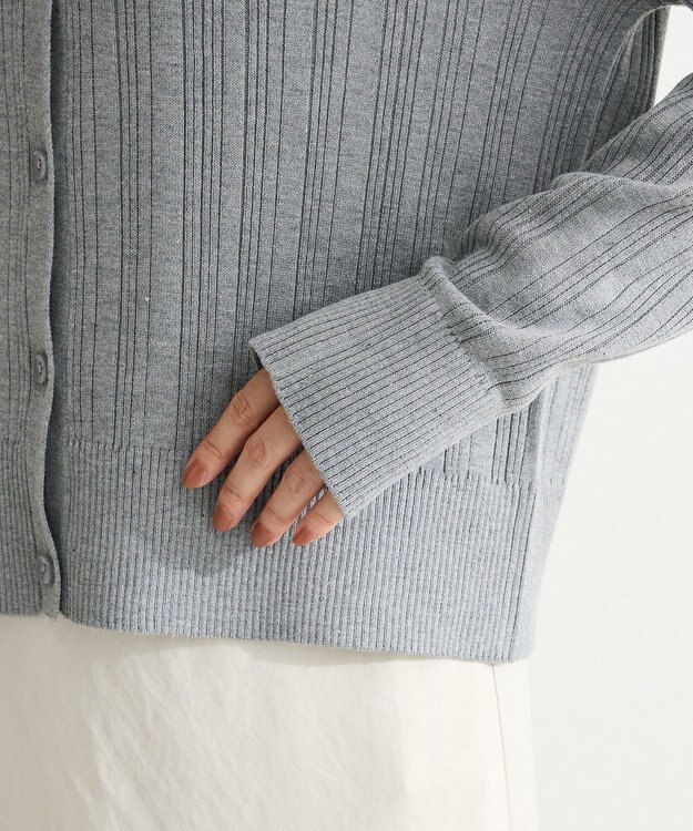 Green Parks レースドッキングニットカーディガン Gray Mixture