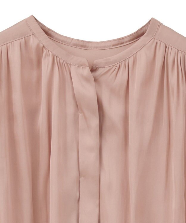 YECCA VECCA サテンギャザーブラウス Pink