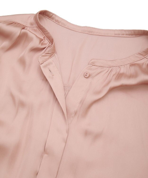 YECCA VECCA サテンギャザーブラウス Pink