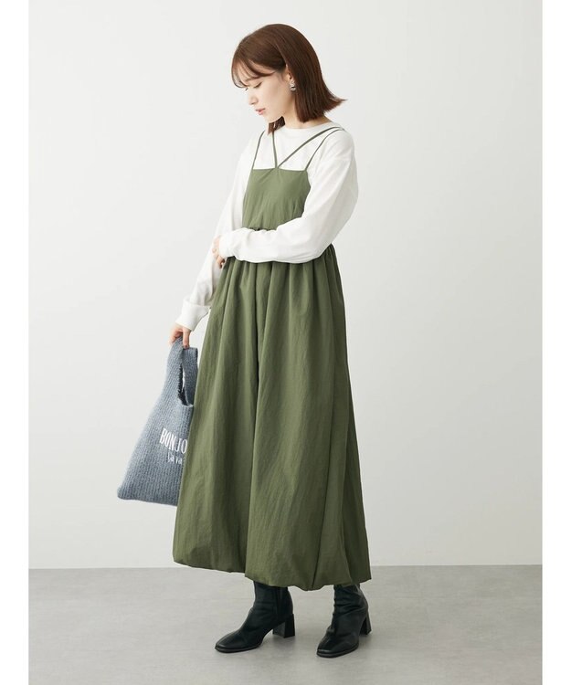 Green Parks ・ＥＬＥＮＣＡＲＥ　ＤＵＥ　バルーンキャミワンピース Khaki