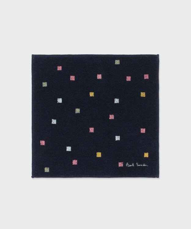 Paul Smith Watercolor Squares ハンカチ ネイビー