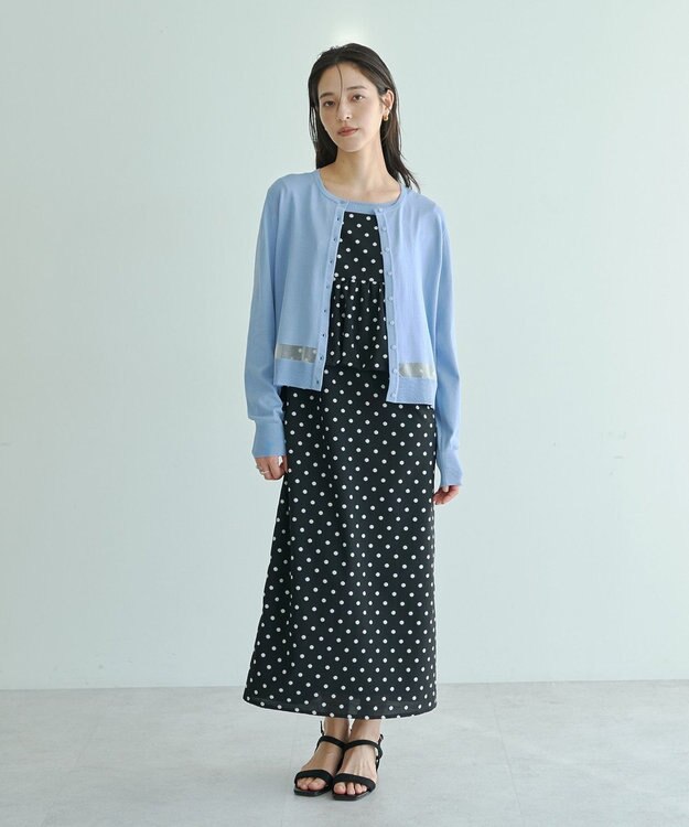 YECCA VECCA シアーMIXカーディガン Off White