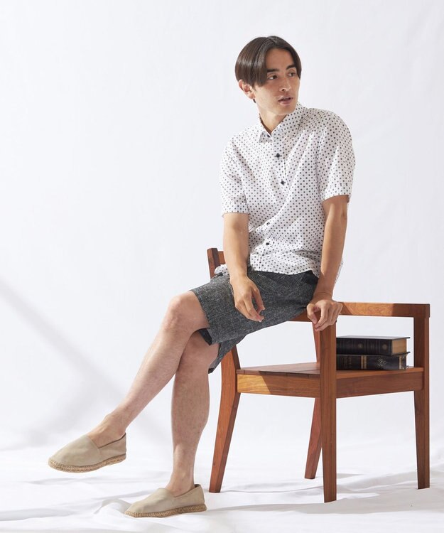 JOSEPH ABBOUD 【イージーケア】小紋プリント 半袖シャツ ホワイト系5