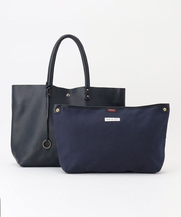 UNBILLION 【テレビ ドラマ着用アイテム】Otias シュリンクレザートートバッグ ネイビー