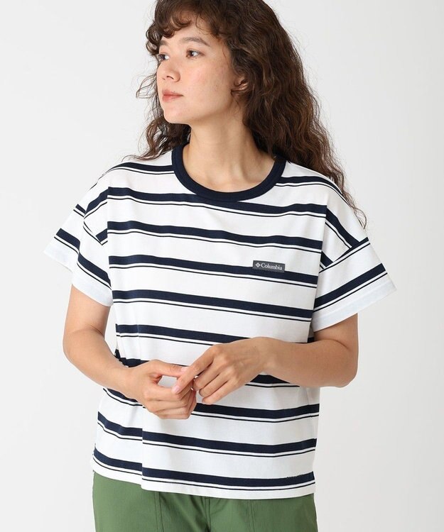 Columbia Columbia/ ウィメンズクラウドアベニューショートスリーブTシャツ /コロンビア Sea Salt Border
