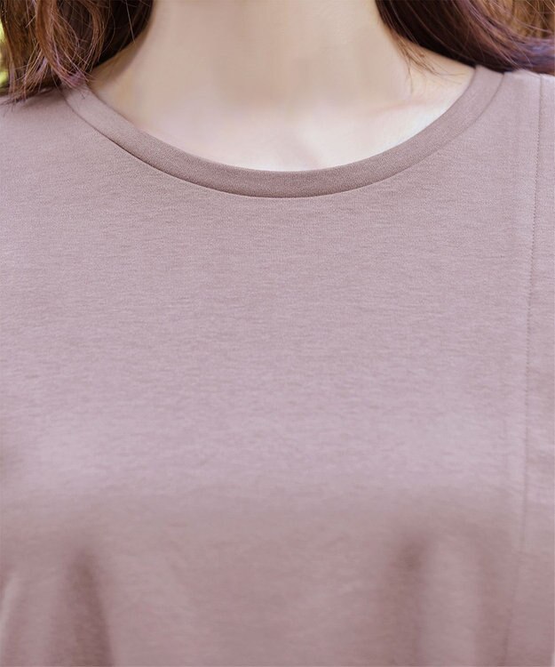 Tiaclasse 【UVケア・接触冷感】”あまラク” アシメプリーツカットソーワンピース ピンクモカ