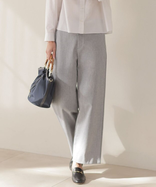 J.PRESS LADIES S TCリネン ドライツイル ストレート パンツ グレーシャンブレー系