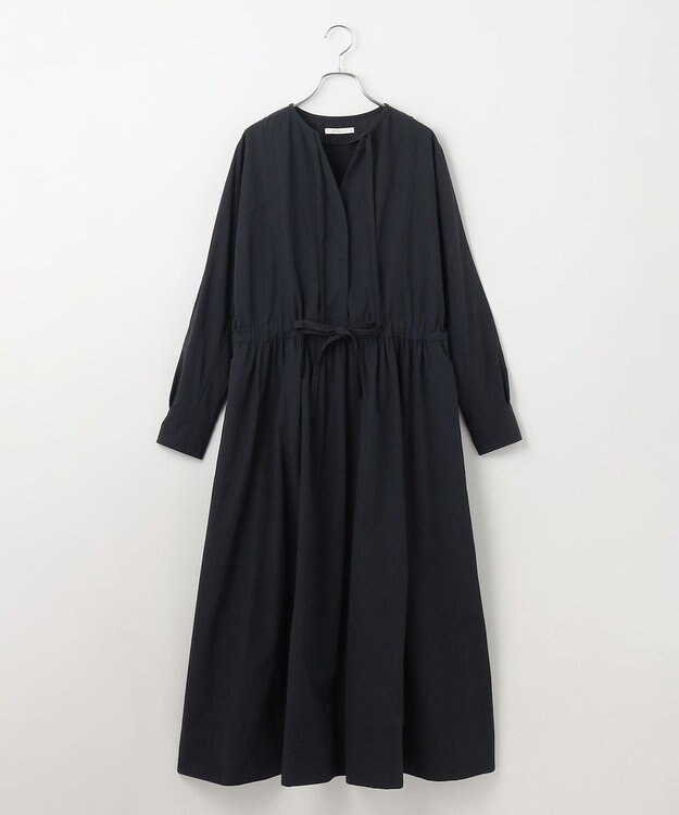#Newans 【撥水加工/洗濯機可能】ドルマンスリーブドロストワンピース ブラック