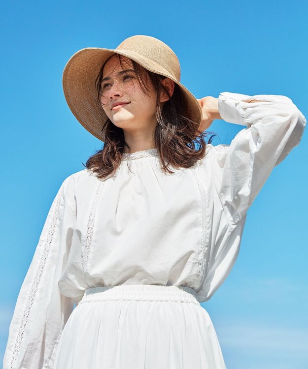 23区 【SLOW/洗える】コットンローン ティアード スカート ホワイト系