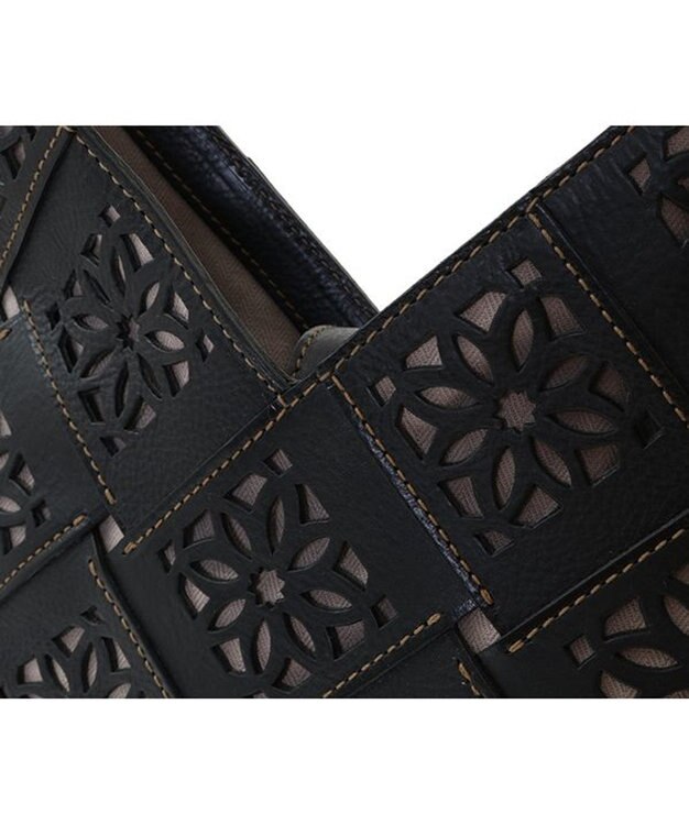 genten サステナブルカットワーク ショルダーバッグ クロ