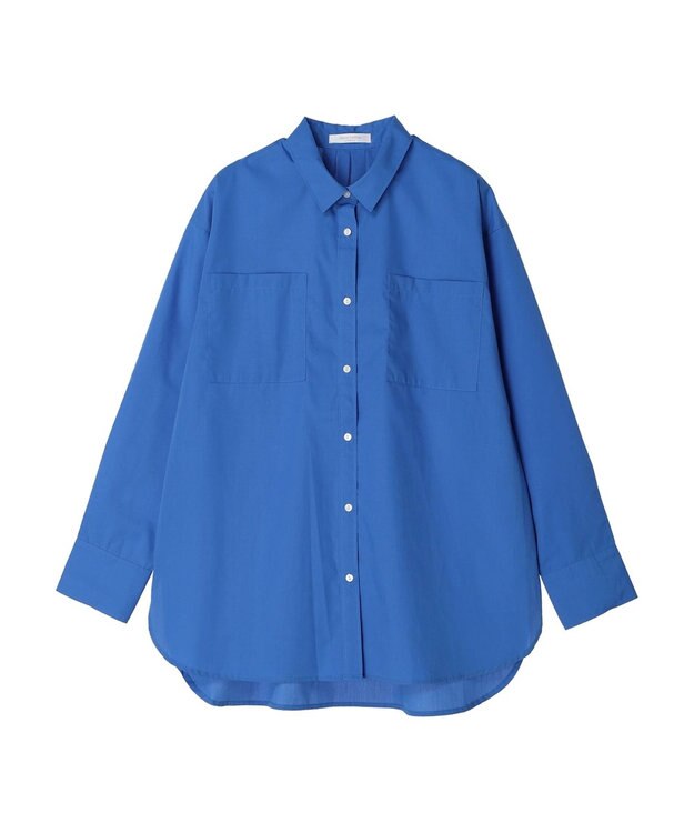 Green Parks 胸元ポケットイージーケアシャツ Blue