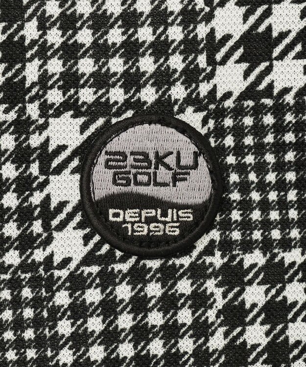 23区GOLF 【WOMEN】【日本製】チェック柄 長袖ポロシャツ ブラック系3