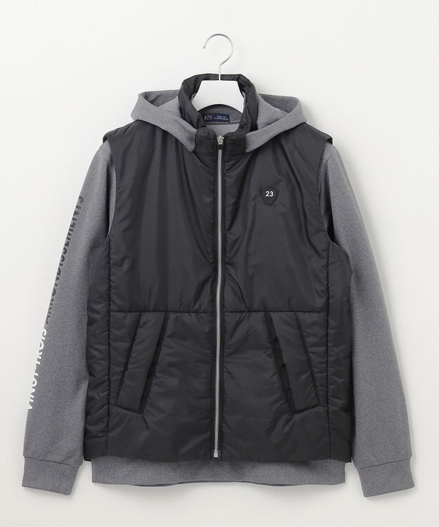 23区GOLF 数量限定！お得セット【MEN】撥水ベスト×モックネックシャツ ブラック系