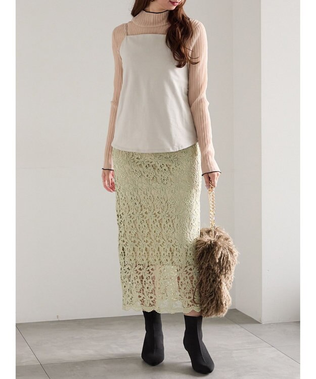 Te chichi 前後2WAYサテン&スムースキャミソール グレー