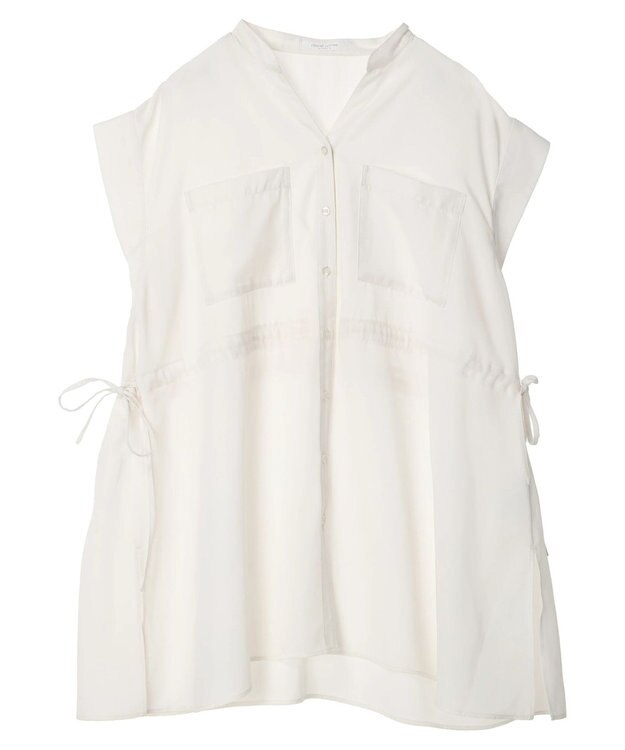 Green Parks ウエストドロストフレンチスリーブチュニック Off White