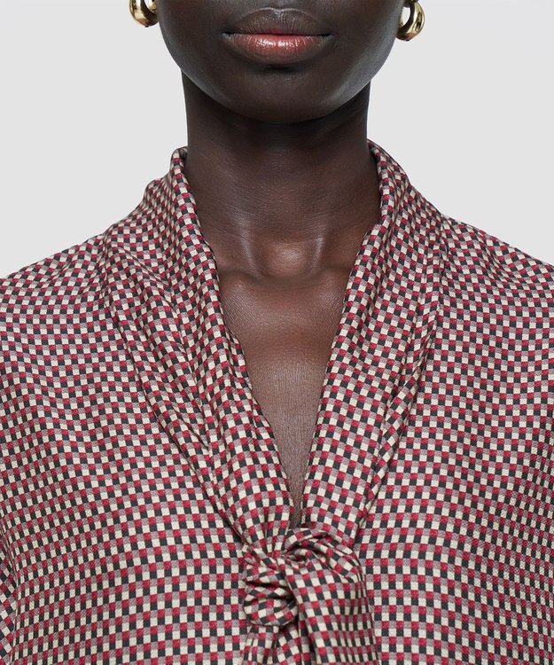 JOSEPH 【洗える】オーバーレイプリント　ブラウス Ruby combo