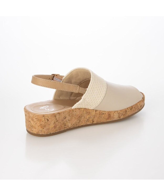 ing <ing>バックベルトウエッジサンダル アイボリーコンビ