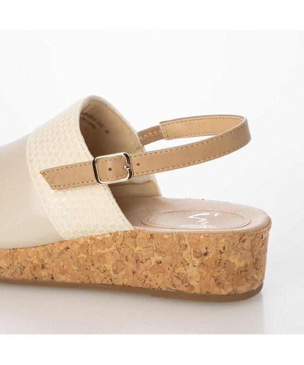 ing <ing>バックベルトウエッジサンダル アイボリーコンビ