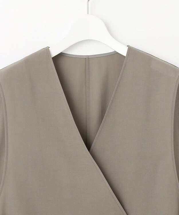 23区 【洗える】シアーマットクロス ジレ ブラウン系