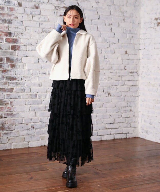 Green Parks ・ＥＬＥＮＣＡＲＥ　ＤＵＥ　ブークレＷ－ＺＩＰブルゾ Ivory