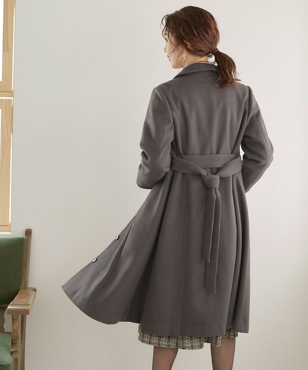 Tiaclasse L 【ウール90％】ステンカラープリンセスウールコート ブラウン