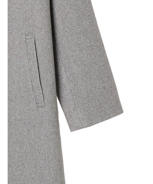 earth music&ecology Ｖネックノーカラーコート Gray Mixture