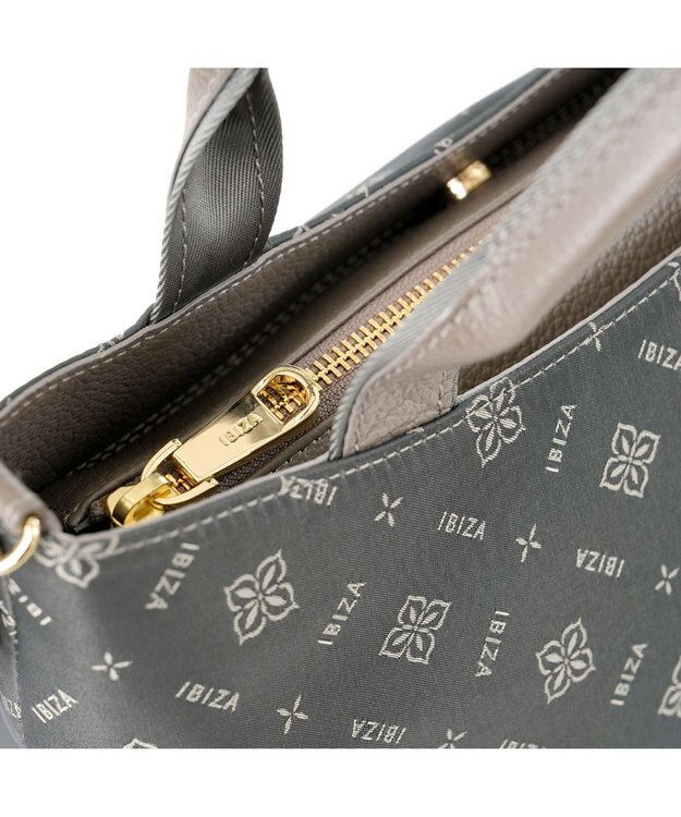 IBIZA モノグラムナイロン　2WAYバッグ ダークグレー