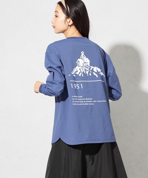 SHARE PARK LADIES 【UNISEX】吸水速乾 LMCバックプリントロングスリーブTシャツ（S・Mサイズ） アッシュネイビー