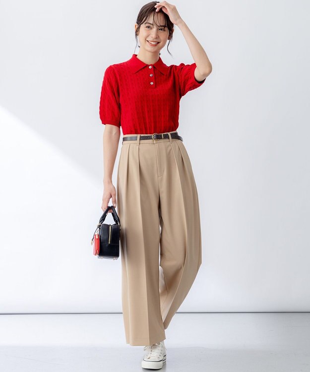 組曲 ツイストバックルレザーベルト ブラウン系