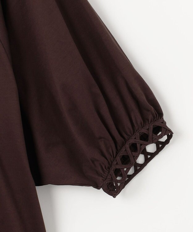 自由区 S 【洗える】コード刺繍 カットソー ブラウン