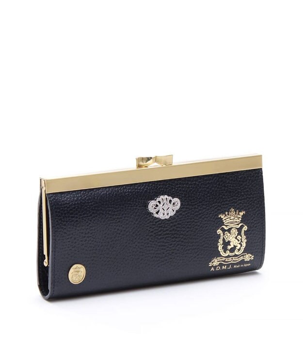 A.D.M.J. 【牛革】アールデコガマグチウォレット NAVY
