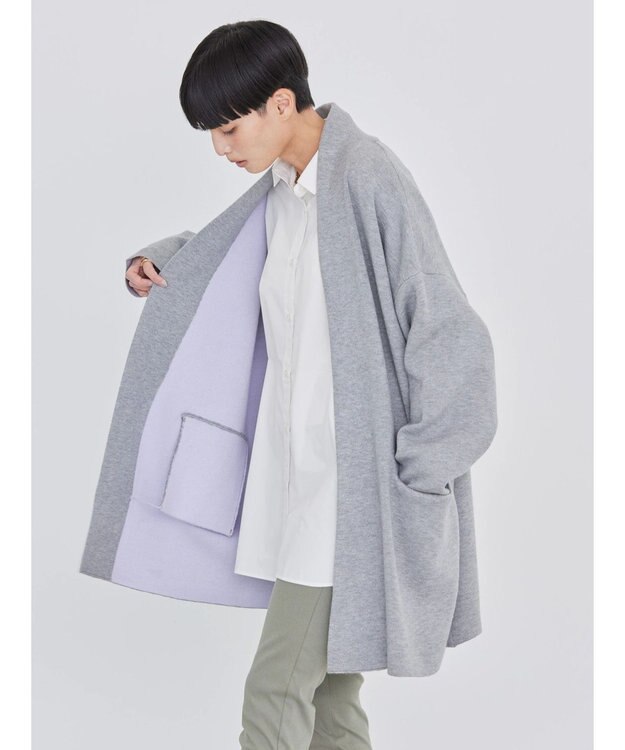 AMERICAN HOLIC バイカラーニットコーディガン Light Gray Mixture