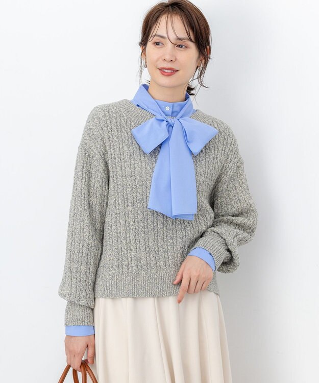 加藤ローサさん着用】コットンカシミヤMIX ケーブル ニット / 組曲