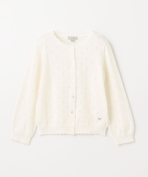 ANY KIDS アイレット ニット カーディガン オフホワイト