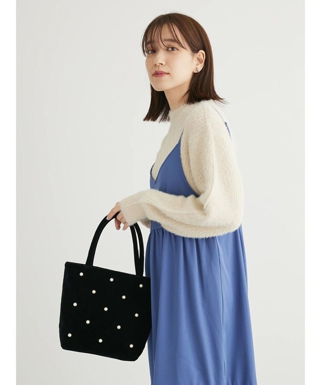 Green Parks フェザーモックネックニットプルオーバー Ecru