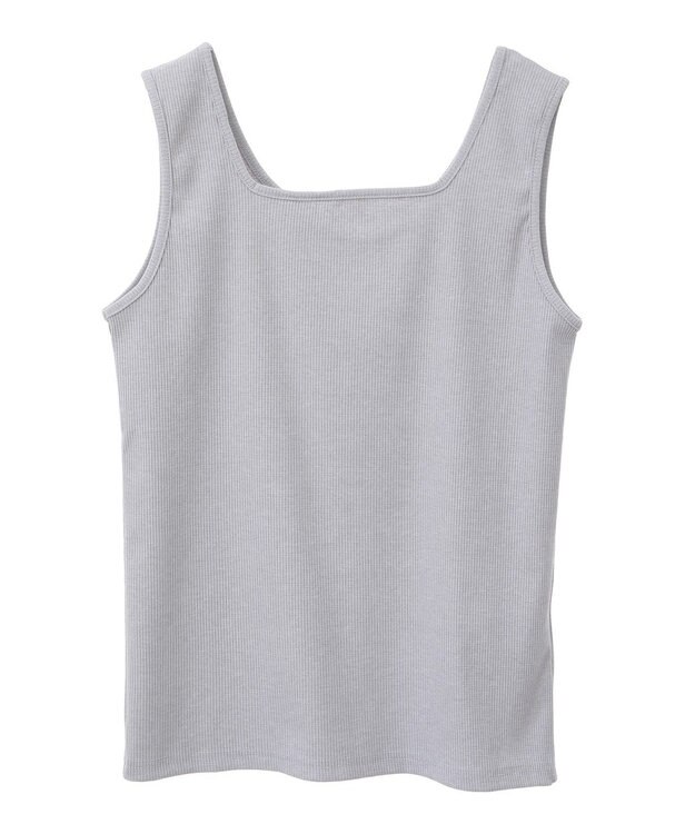 Green Parks 前後２Ｗａｙ　ラメリブタンクトップ Light Gray