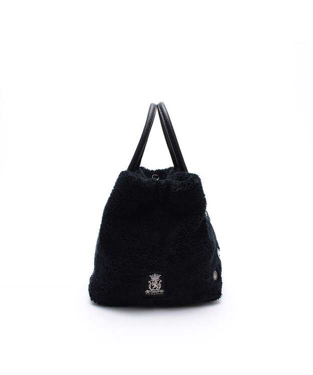 A.D.M.J. 【もこもこ】オスカー/コード刺しゅうキューブトート25cm(Dカン＋) PITCH BLACK