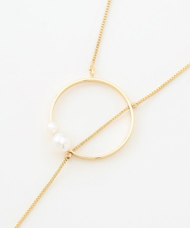 自由区 サークルバーパール ネックレス ゴールド系