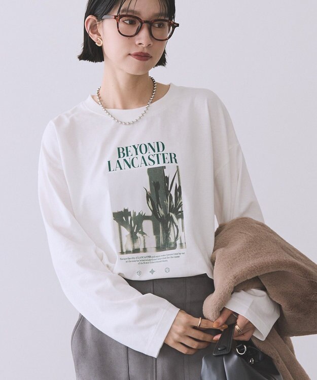 AMERICAN HOLIC BOTANICAL PHOTO ロングTシャツ/チュニック Off White