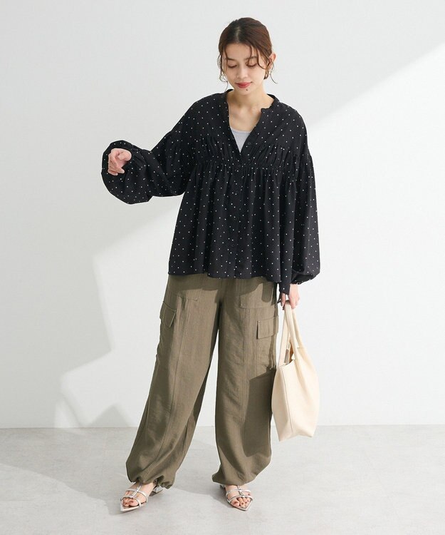 Green Parks 前後２Ｗａｙ　ラメリブタンクトップ Light Gray