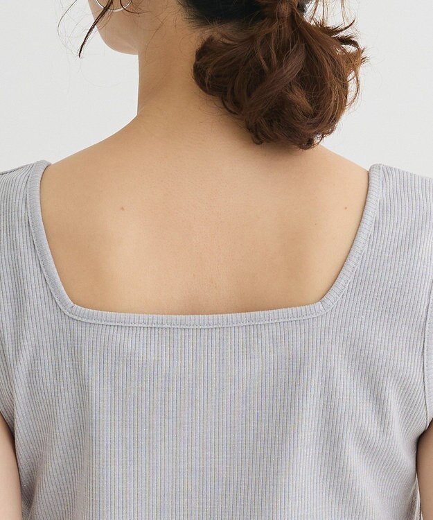 Green Parks 前後２Ｗａｙ　ラメリブタンクトップ Light Gray