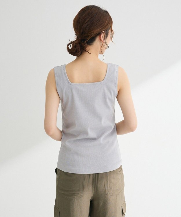 Green Parks 前後２Ｗａｙ　ラメリブタンクトップ Light Gray