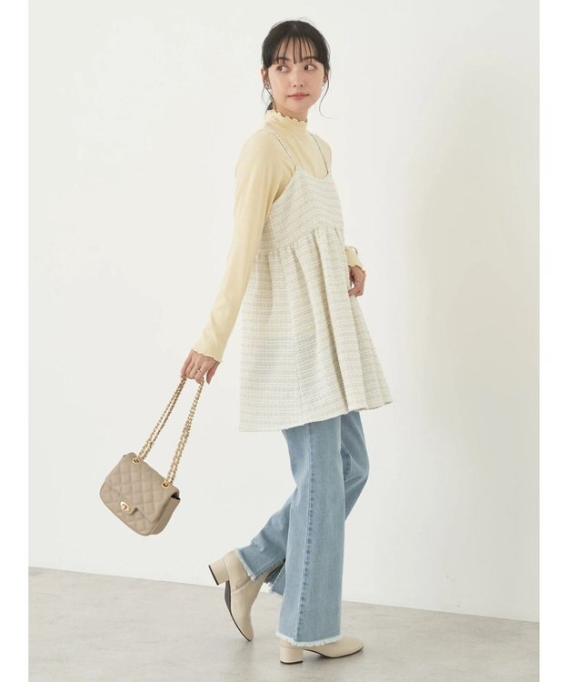 earth music&ecology ツイードキャミチュニック Ivory