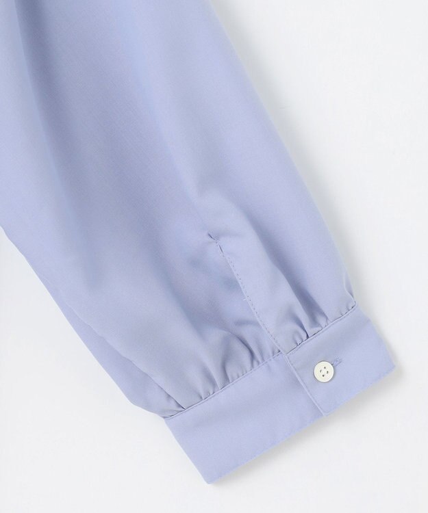 J.PRESS LADIES 【洗える】スパンローン バックプリーツ ブラウス ブルー系