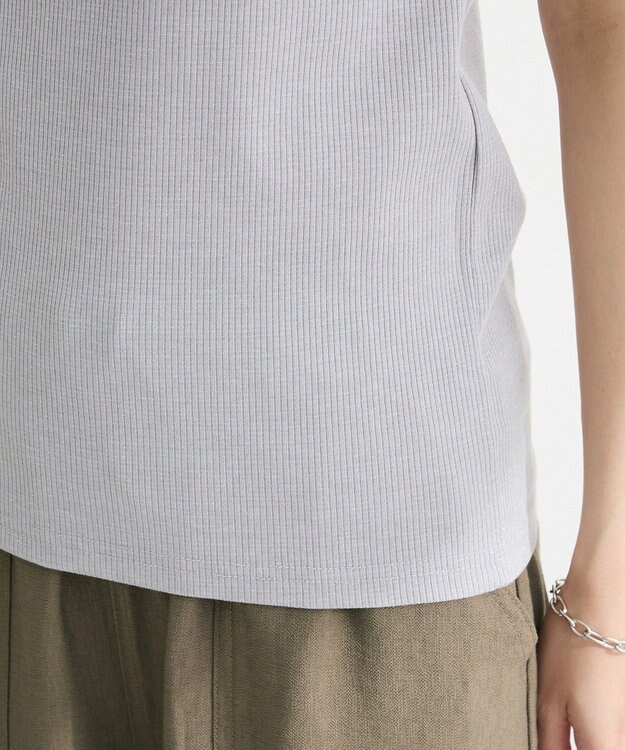 Green Parks 前後２Ｗａｙ　ラメリブタンクトップ Light Gray