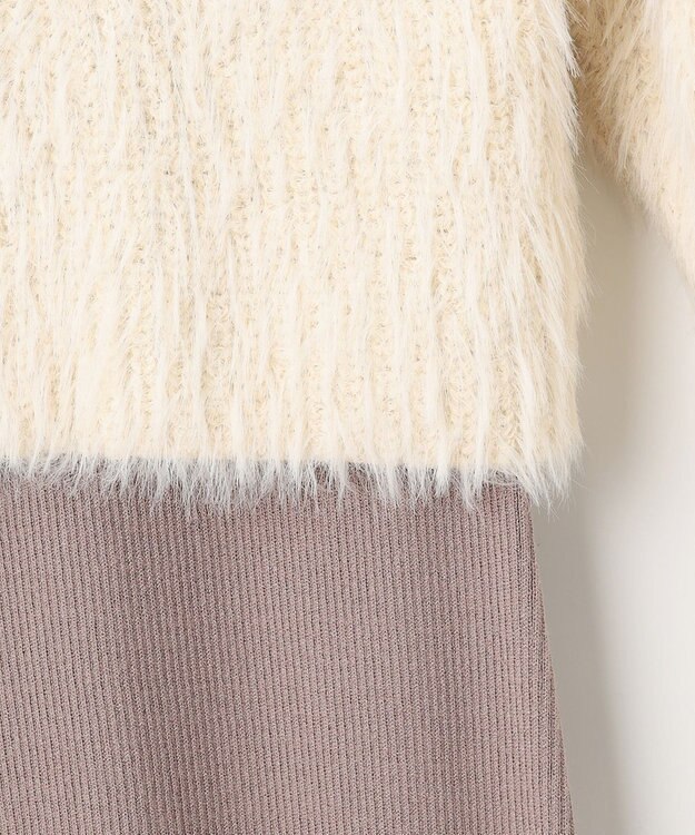 ANY SIS 【2SET】シャギー ニット × ワンピース セット モカピンク